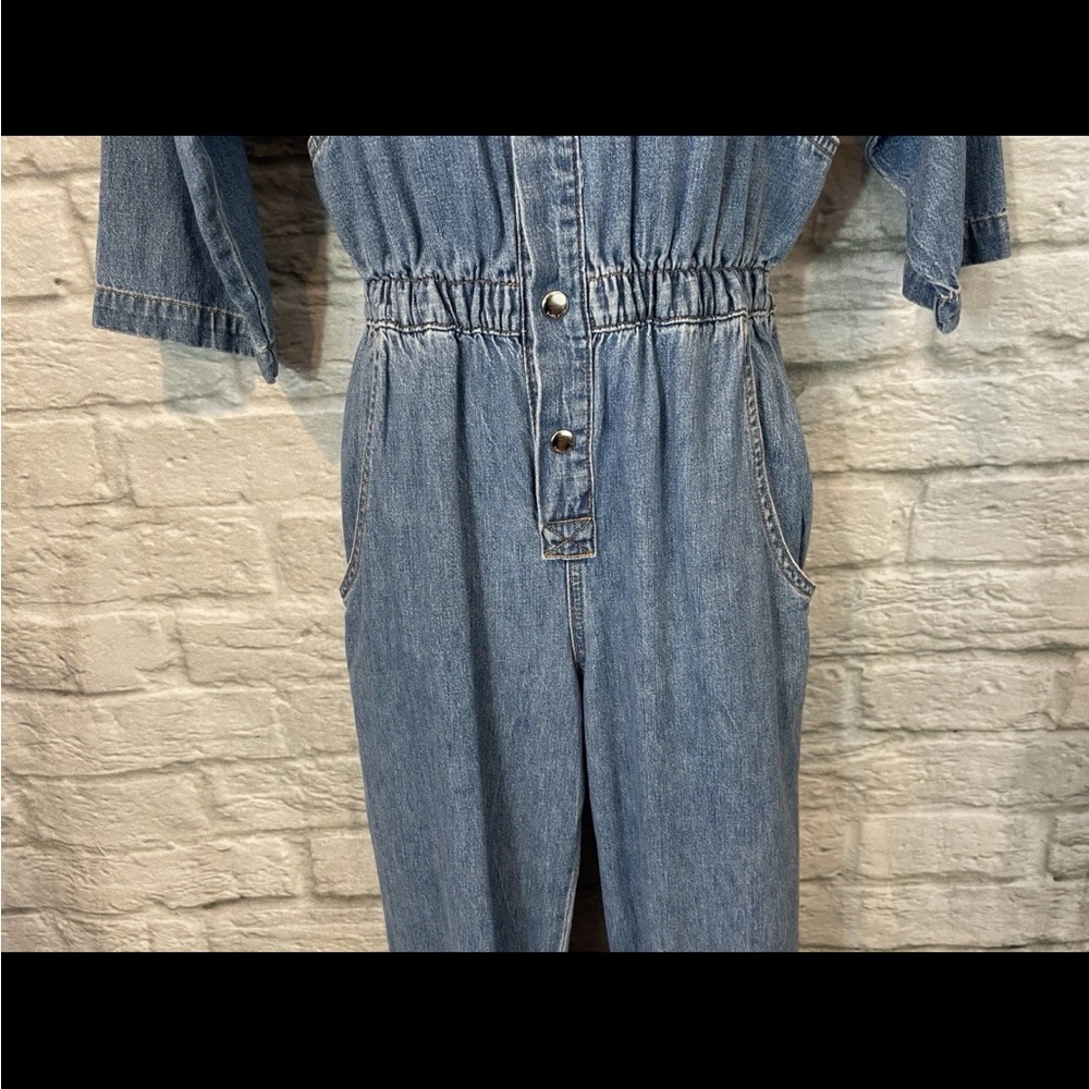 OVERLOVER Revolve Women's Hope Cool Blue Denim Jumpsuit Sz XS NEW - Picture 7 of 12